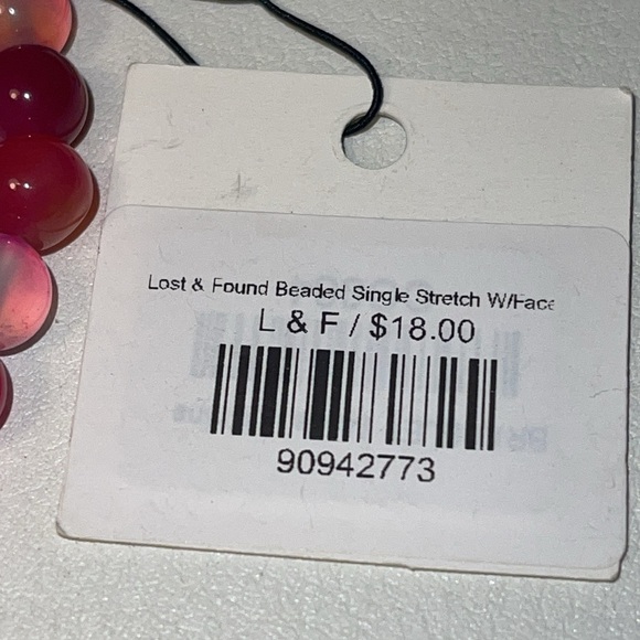 NWT- Lost & Found pink beaters single stretch with heart bracelet - Picture 5 of 6